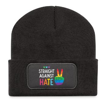 LGBT Pride Month - Direkt gegen Hass - Recycelte Patch Beanie - Dunkelgrau - Vorne