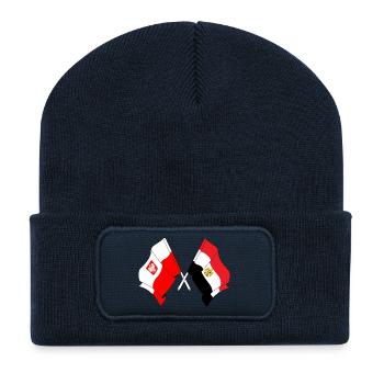 Flagge Polen, Flagge Ägypten - Recycelte Patch Beanie - French Navy - Vorne