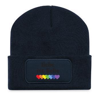 LGBT Pride Month - Liebe ist Liebe - Recycled Patch Beanie - french navy - Front