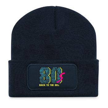 Back to the 80s - Recycled Patch Beanie - french navy - Front