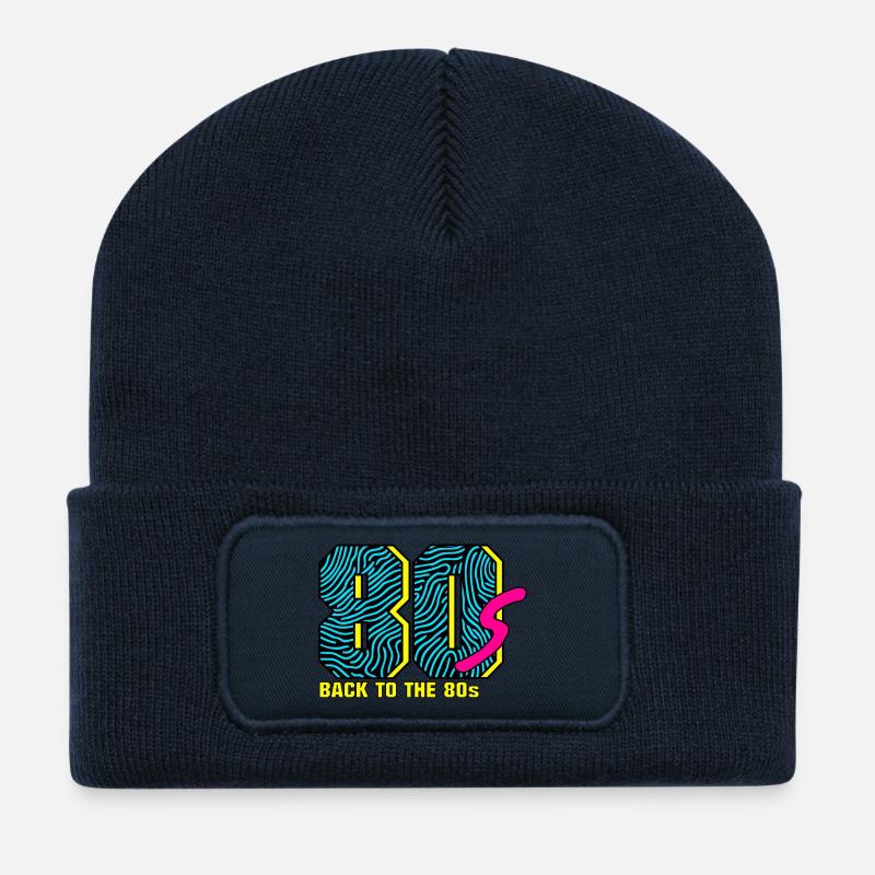 Back to the 80s - Recycled Patch Beanie - french navy