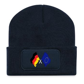 Pavillon Allemagne, Europe - Beanie recyclé à patch - bleu marine - Devant