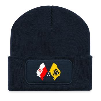 Flag of Poland, Lower Silesia crossed - Recycled Patch Beanie - french navy - Front