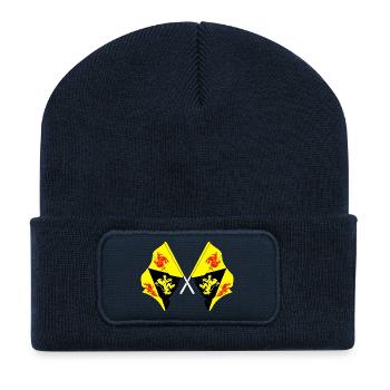 Deux drapeaux Brabant wallon Belgique - Beanie recyclé à patch - bleu marine - Devant