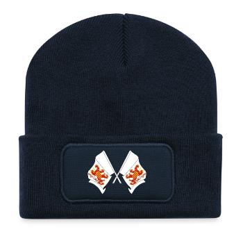 Deux drapeaux Limbourg Belgique - Beanie recyclé à patch - bleu marine - Devant
