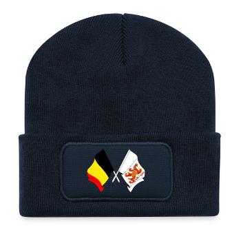 Flag of Belgium and flag of Limburg - Recycled Patch Beanie - french navy - Front