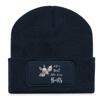 Fluttering Bat Just A Girl Who Love Bats - Recycled Patch Beanie - french navy - Front