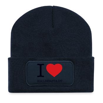 J’ADORE HALBERSTADT - Beanie recyclé à patch - bleu marine - Devant