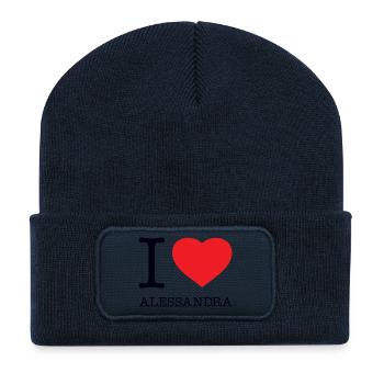 I LOVE ALESSANDRA - Recycled Patch Beanie - french navy - Front
