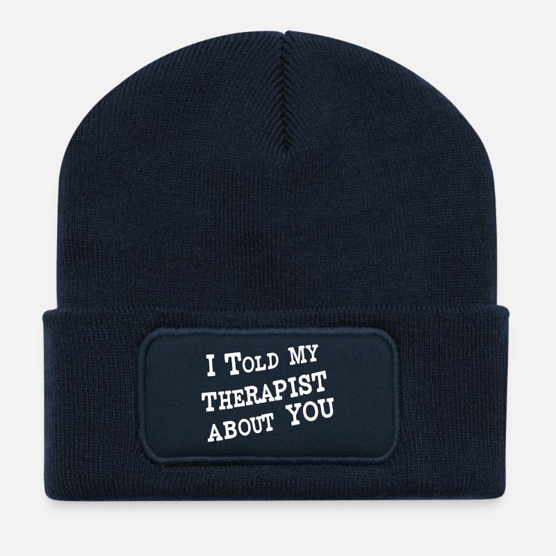 I Told My Therapist About You - Recycled Patch Beanie - french navy