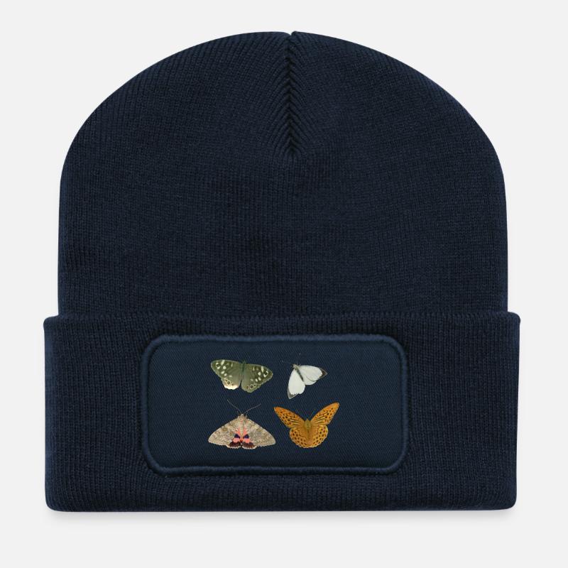 Insekten Schmetterlinge - Recycelte Patch Beanie - French Navy