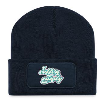 Pastel Cotton Candy Typo - Recycled Patch Beanie - french navy - Front