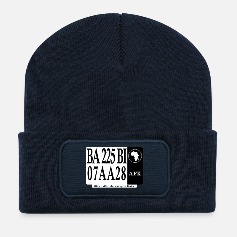 Road Awareness Plaque - Recycled Patch Beanie - french navy