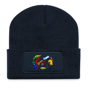 Monster Gespenster Geistergewimmer - Recycelte Patch Beanie - French Navy - Vorne