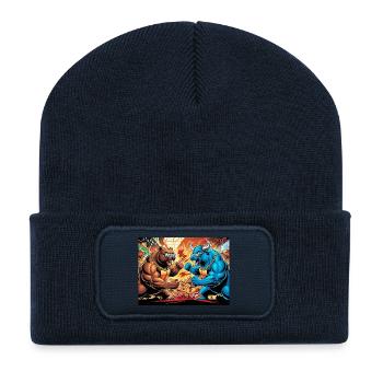 Bears and Bulls Market - Stock Exchange - Recycled Patch Beanie - french navy - Front