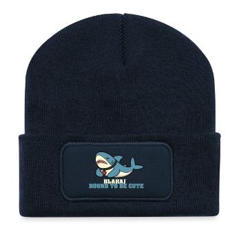 Blahaj Shark – Bound to Be Cute Shirt - Recycled Patch Beanie - french navy - Front