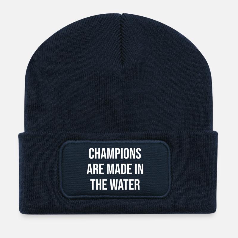 Champions are made in the water - Recycled Patch Beanie - french navy