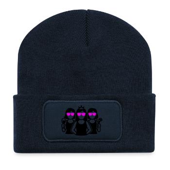 Junggesellinnen Team Mädels Party - Recycelte Patch Beanie - French Navy - Vorne