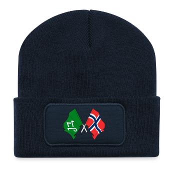 Crossed Flags Innlandet and Norway - Recycled Patch Beanie - french navy - Front