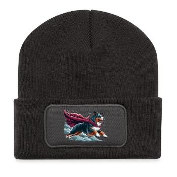Super chien berger australien Sheppie cadeau - Beanie recyclé à patch - charbon - Devant