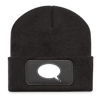 Speech Bubble Design - Recycled Patch Beanie - dark grey - Front