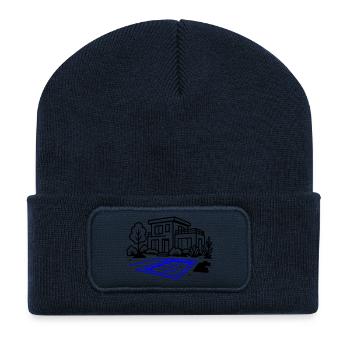 Haus Villa Hausbau - Recycelte Patch Beanie - French Navy - Vorne