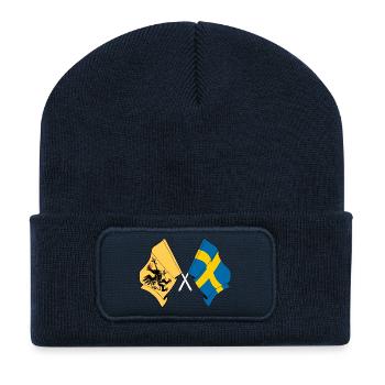 Södermanland & Schweden – Ein Stolz - Recycelte Patch Beanie - French Navy - Vorne