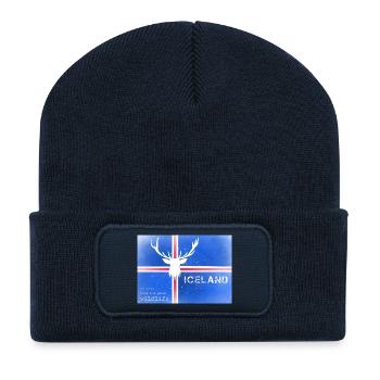 Iceland wildlife Island Fahne - Recycelte Patch Beanie - French Navy - Vorne