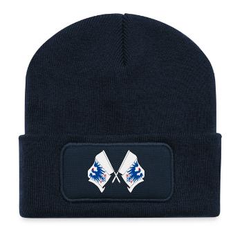 Drapeaux Värmland croisés – Suède - Beanie recyclé à patch - bleu marine - Devant