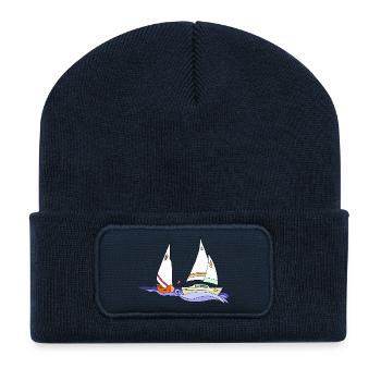 Sailboat - Recycled Patch Beanie - french navy - Front