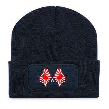 Crossed Rising Sun Flags - Recycled Patch Beanie - french navy - Front