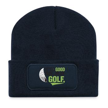 Es ist ein guter Tag, um Golf zu spielen - Recycelte Patch Beanie - French Navy - Vorne