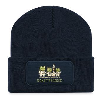 Rocket frogs - Recycled Patch Beanie - french navy - Front