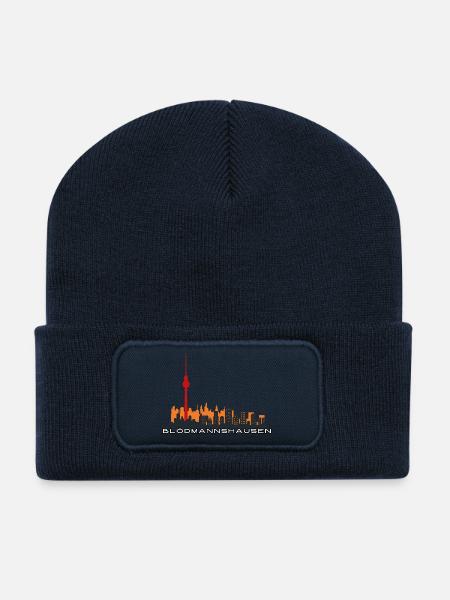 Blödmannshausen – Berlin Lustiger Spruch Geschenk - Recycelte Patch Beanie - French Navy