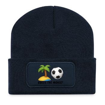 Sommerliche Palmenumgebung und Fußballdesign - Recycelte Patch Beanie - French Navy - Vorne