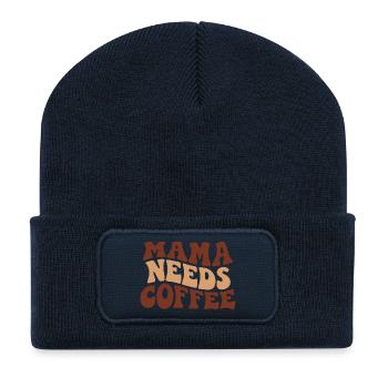 Maman a besoin de café Café drôle Maman dire - Beanie recyclé à patch - bleu marine - Devant