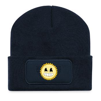 Sun Smile Happy - Recycled Patch Beanie - french navy - Front