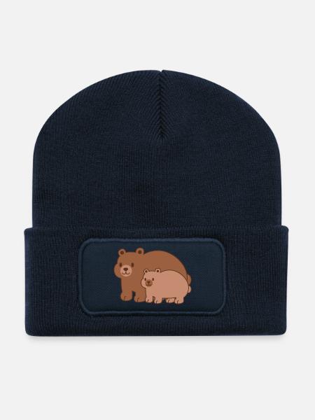 Bear Family – Mom & Baby - Recycled Patch Beanie - french navy
