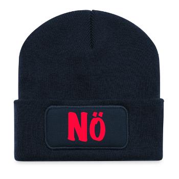 Nö - Bin dagegen - Null Bock  - Recycelte Patch Beanie - French Navy - Vorne