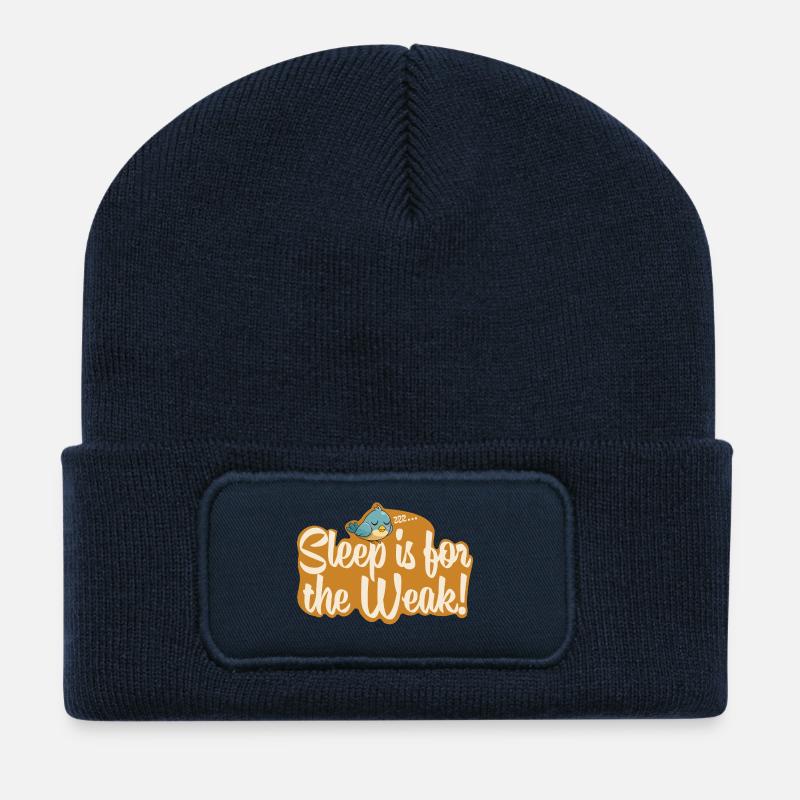 Sleep is for the Weak!  - Recycelte Patch Beanie - French Navy