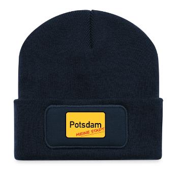POTSDAM - MEINE STADT - Recycelte Patch Beanie - French Navy - Vorne