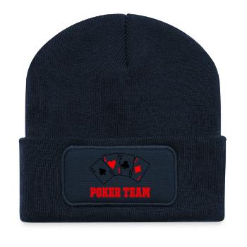Équipe de poker - Beanie recyclé à patch - bleu marine - Devant