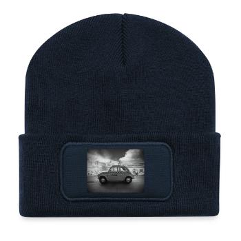 Vintage New York Taxi - Beanie recyclé à patch - bleu marine - Devant