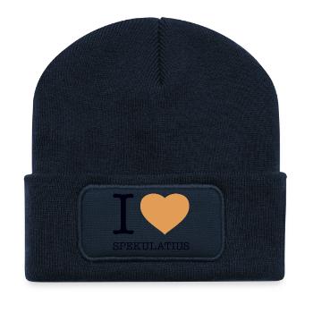 I love Spekulatius - Recycelte Patch Beanie - French Navy - Vorne