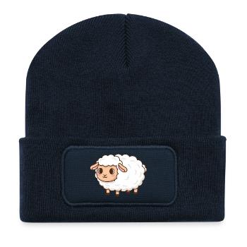 Schaf - Recycelte Patch Beanie - French Navy - Vorne