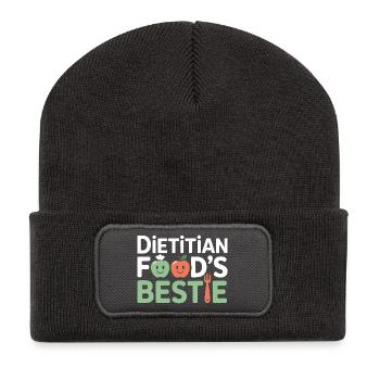 Diététiste Nutrition Guide Santé Vêtements - Beanie recyclé à patch - charbon - Devant