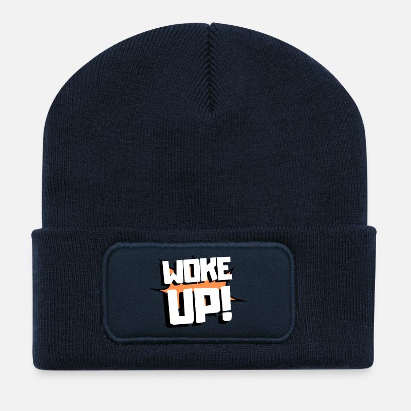 woke up - Recycled Patch Beanie - french navy