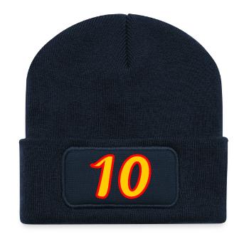 10. 10 YEARS. 10th ANNIVERSARY. 10 YEAR ANNIVERSARY. - Recycled Patch Beanie - french navy - Front
