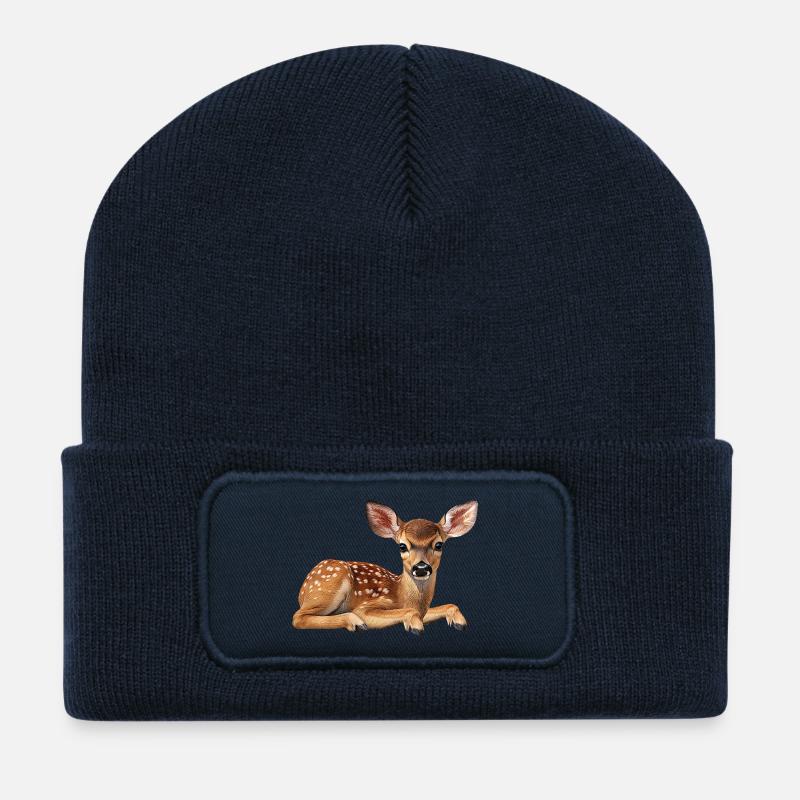 Rehkitz-Reh - Recycelte Patch Beanie - French Navy