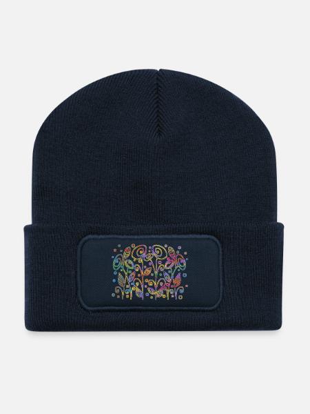Blumen - Recycelte Patch Beanie - French Navy